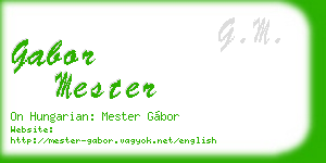 gabor mester business card