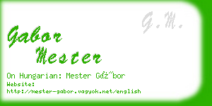 gabor mester business card